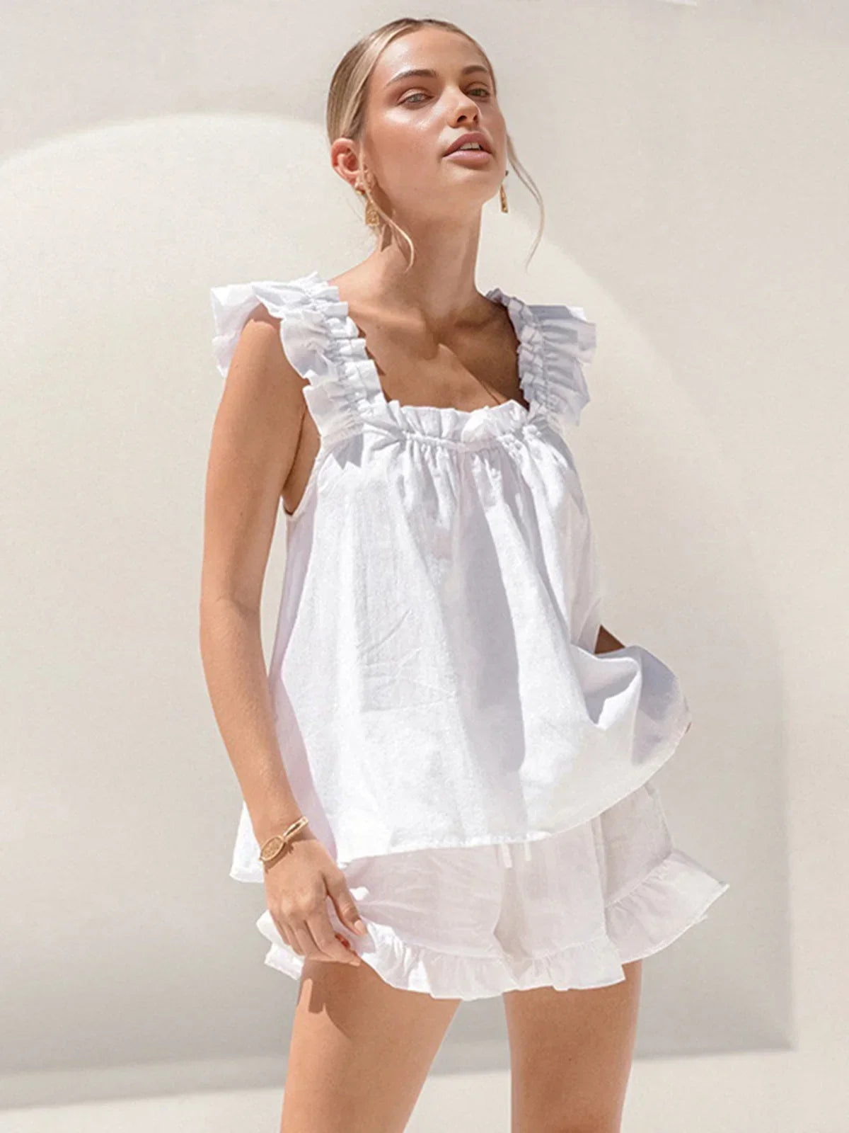 Esme Women's Ruffled Two-piece Set - styled view