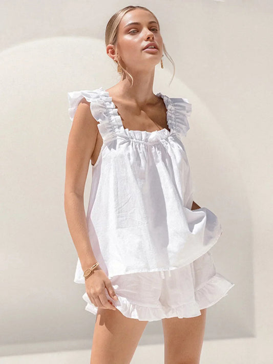 Esme Women's Ruffled Two-piece Set - styled view