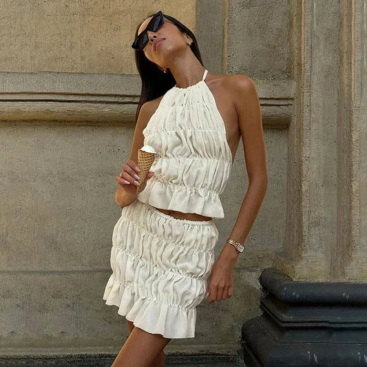 Imogen Women's Pleated Two-piece Set - front view