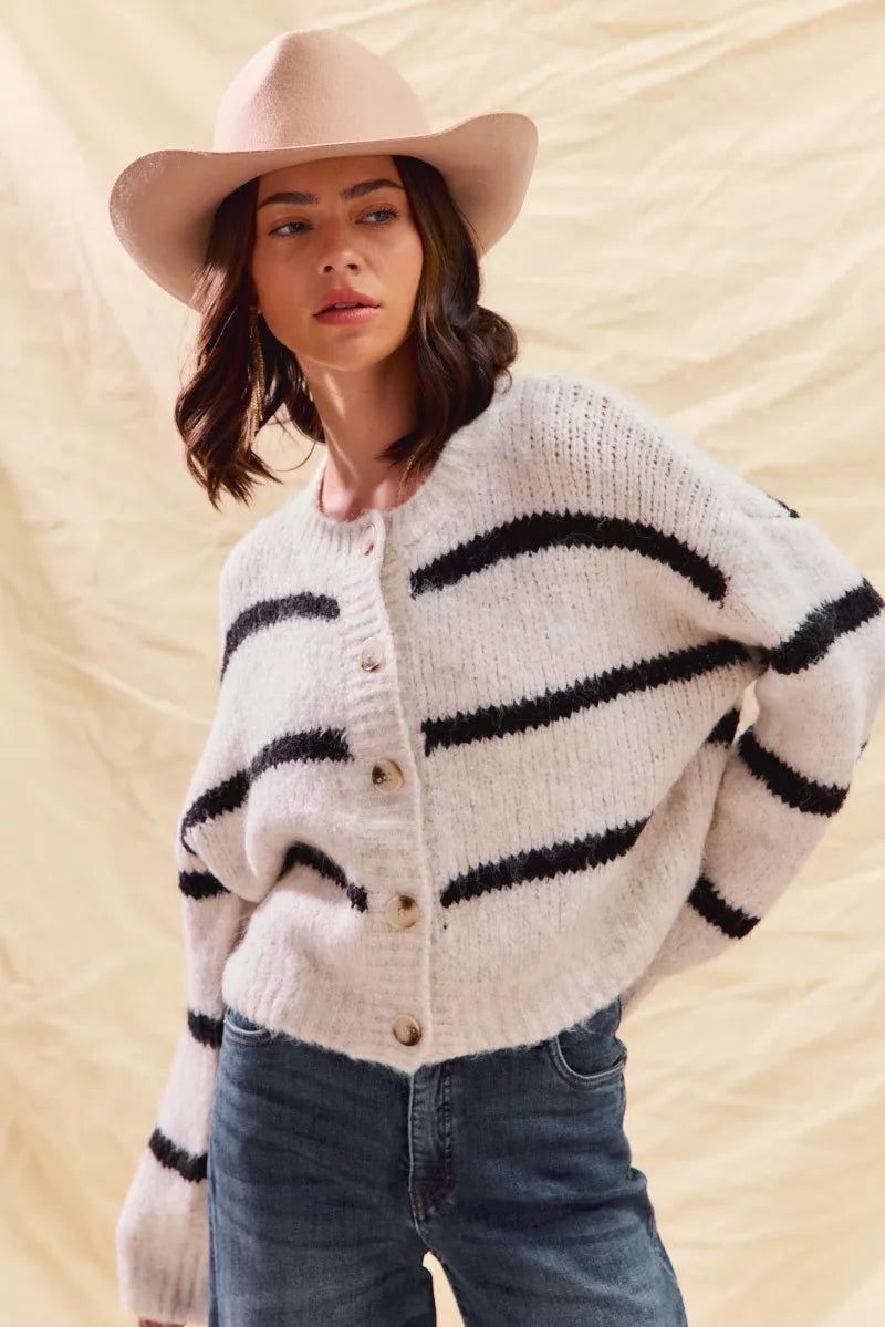 Rosa Women's Striped Cardigan - full-length view