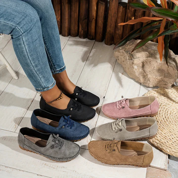 Maren Women's Suede Loafers - shown in use