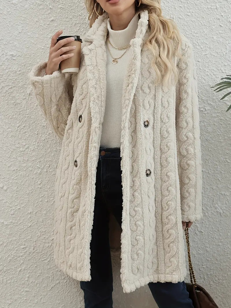 Bijou Women's Cable Knit Coat | Black, White