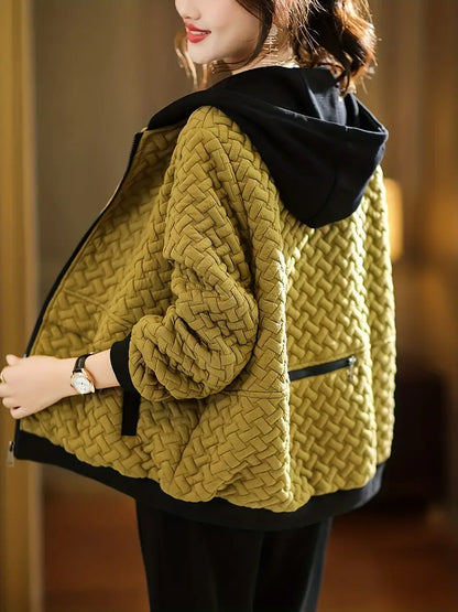 Wren Women's Quilted Hoodie - front view