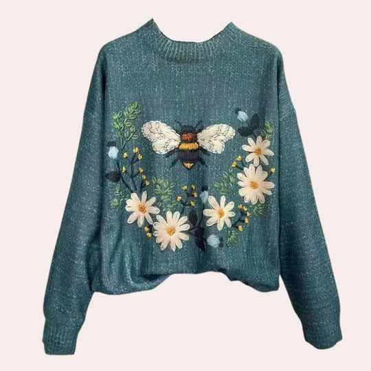 Wren Women's Sweater - fabric and finish detail