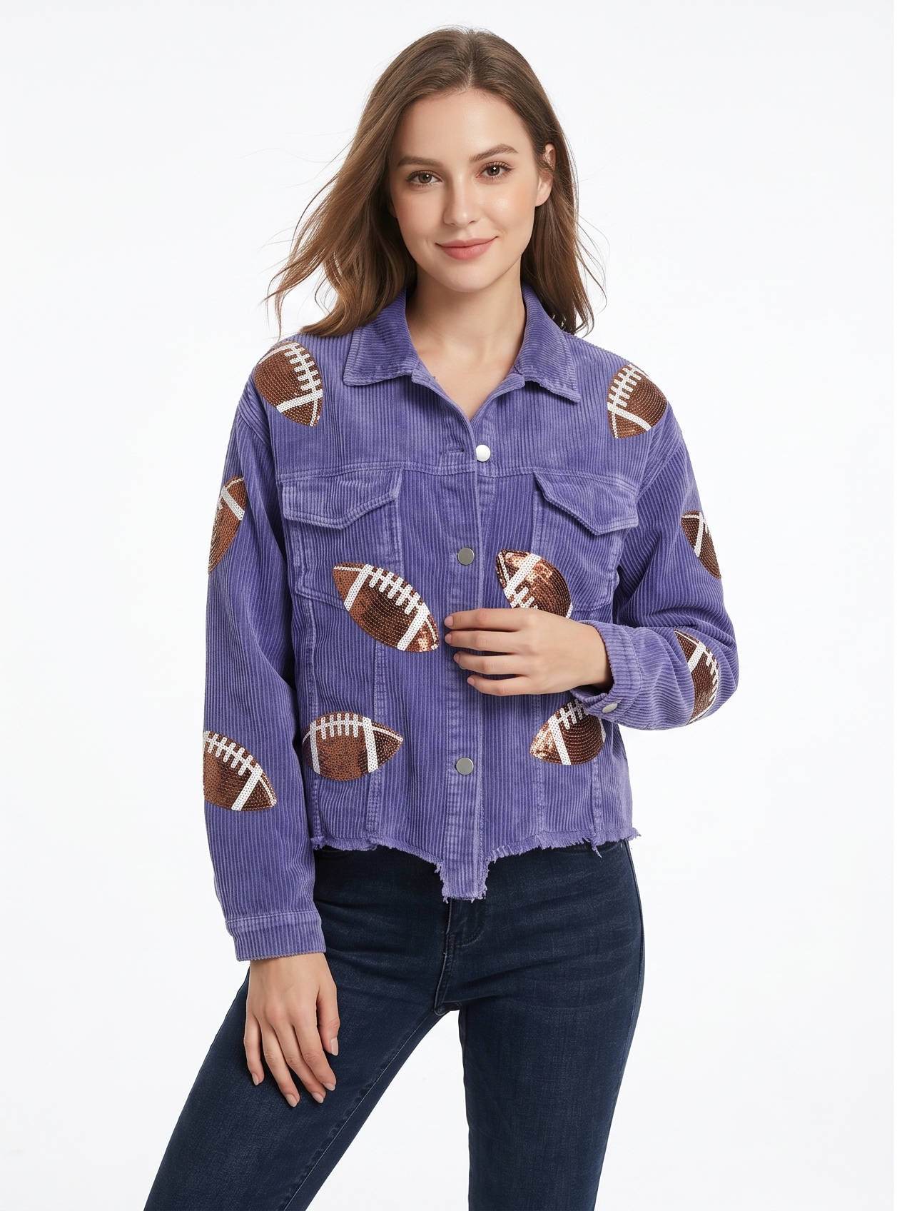 Nell Women's Oversized Jacket - fabric and finish detail