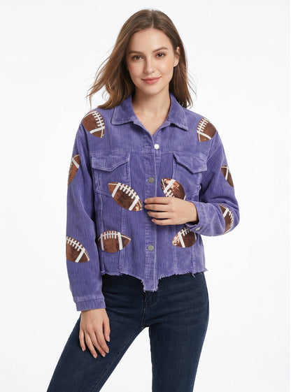 Nell Women's Oversized Jacket - fabric and finish detail
