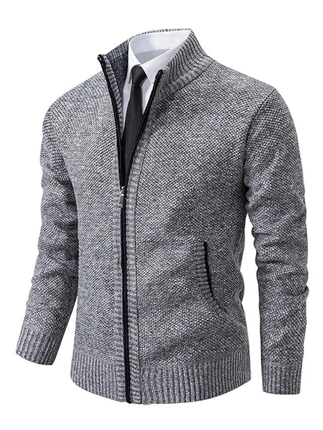 Nolan Men's Ribbed Knit Cardigan - front view