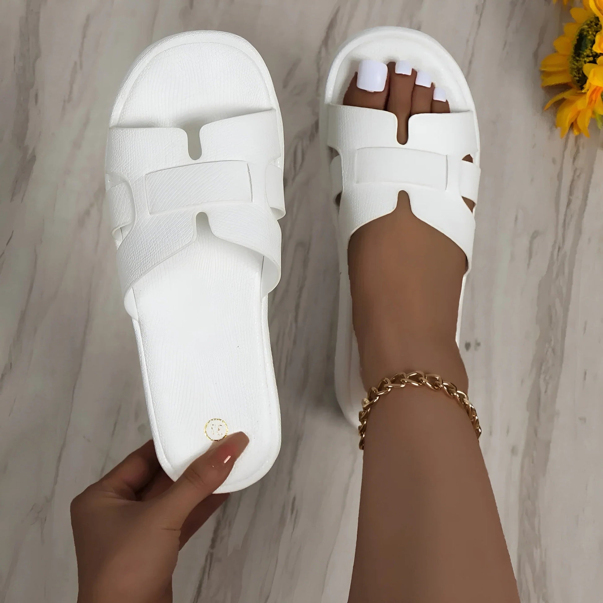 June Women's Slippers - shown in use