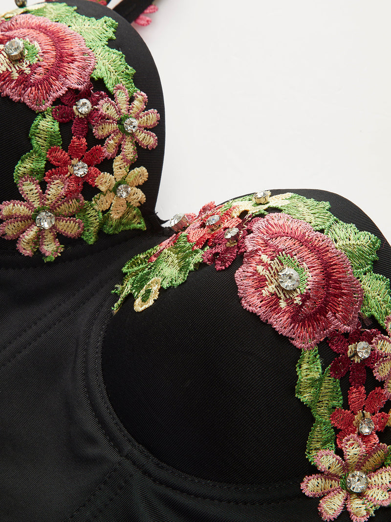 Nadia Women's Floral Corset Top - styled view