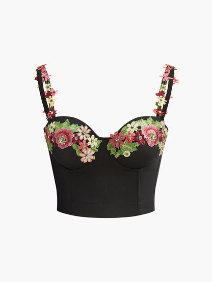 Nadia Women's Floral Corset Top - front view