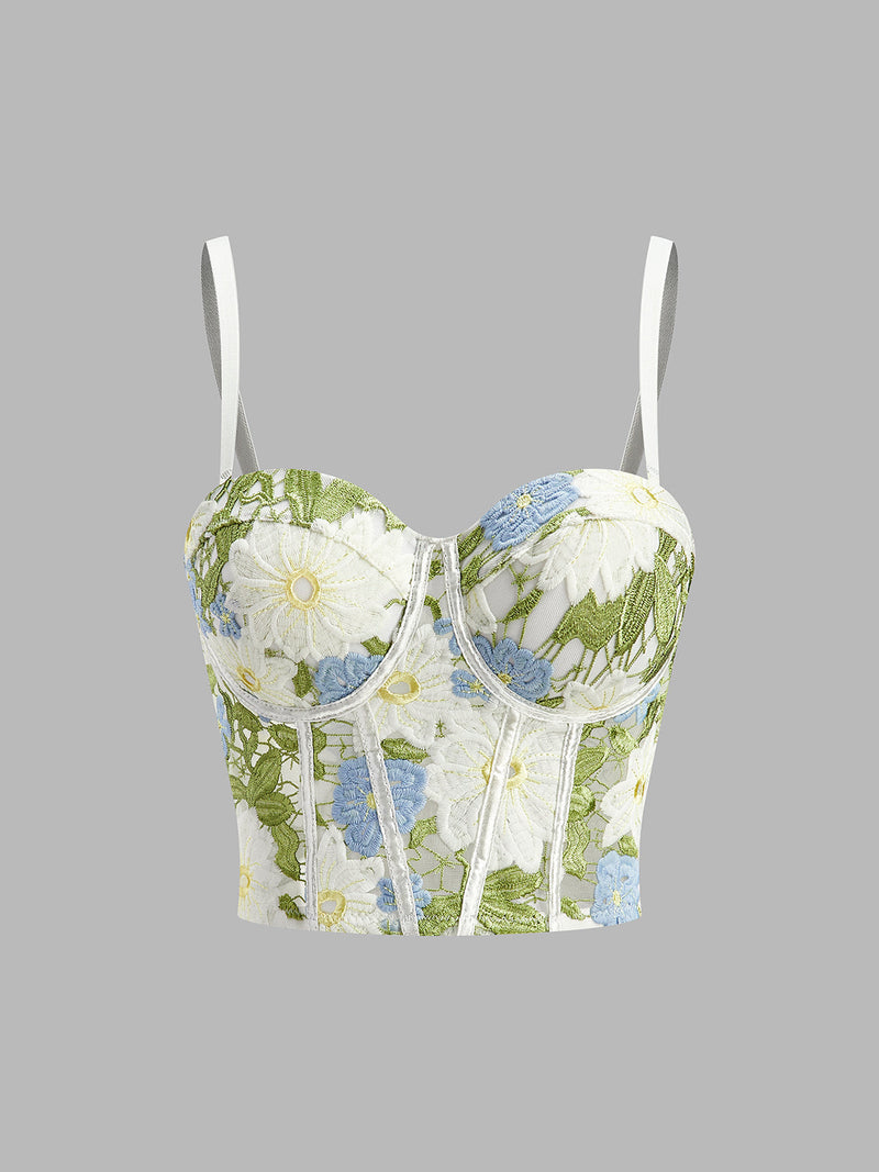 Alba Women's Floral Corset Top - front view