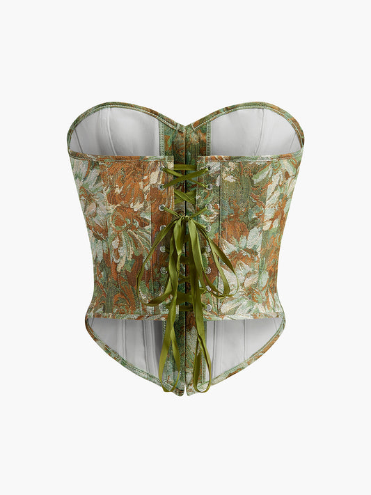 Saskia Women's Floral Corset Top - styled view