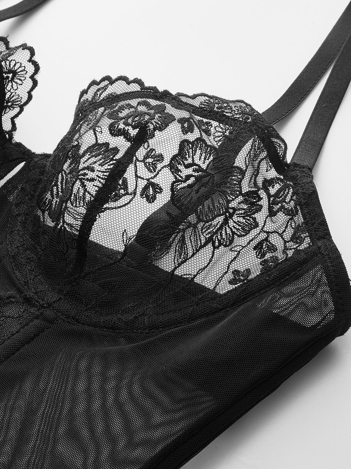 Astrid Women's Floral Corset Top - fabric and finish detail