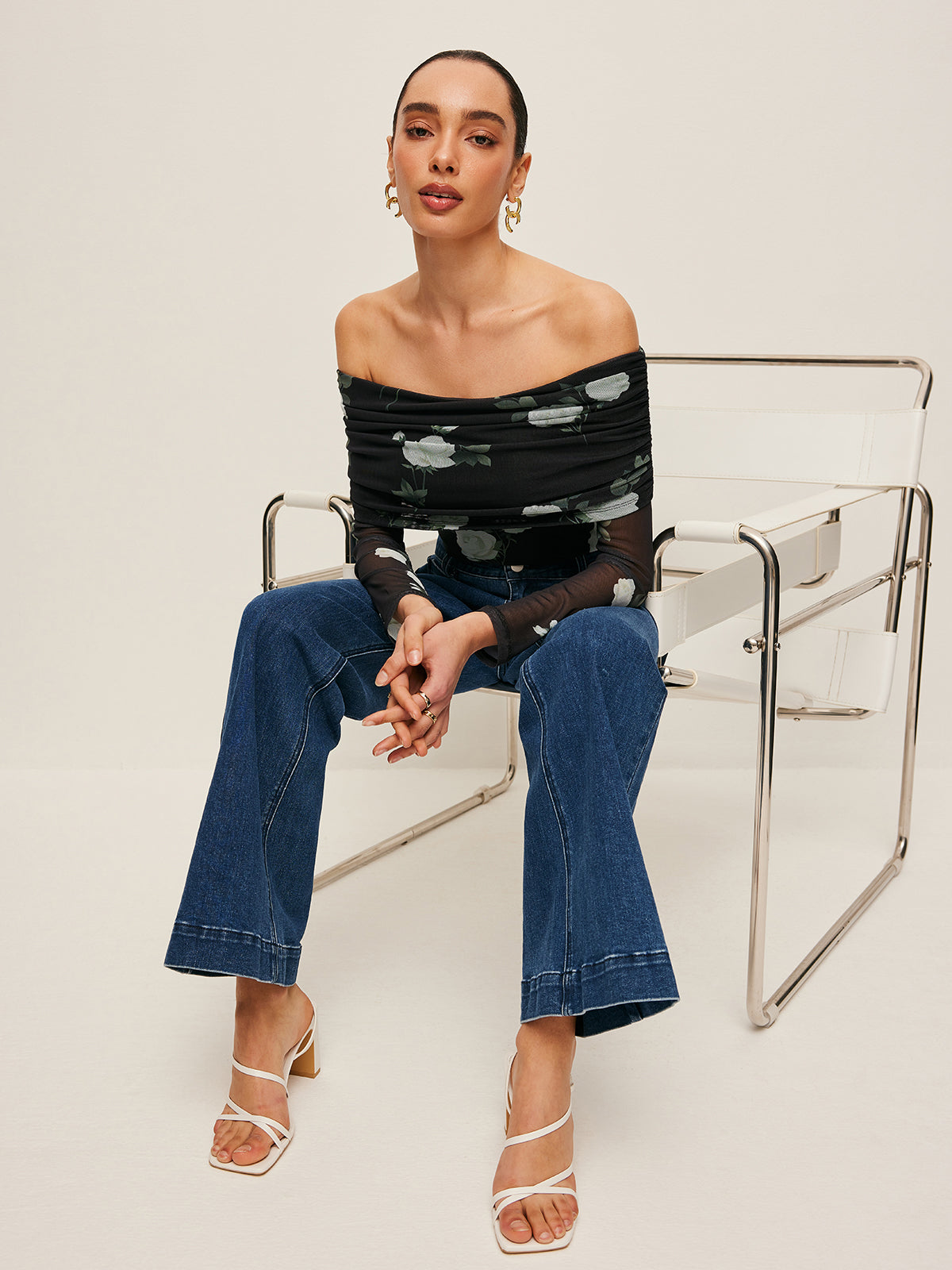 Winona Women's Floral Top - fabric and finish detail