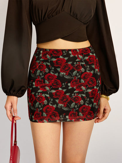 Beatrix Women's Floral Skirt - fabric and finish detail