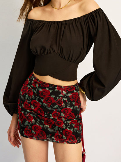 Beatrix Women's Floral Skirt - close-up detail