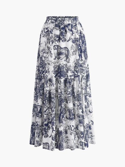 Elise Women's Ruffled Skirt - flat lay
