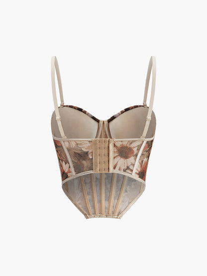 Yvette Women's Floral Corset Top - styled view