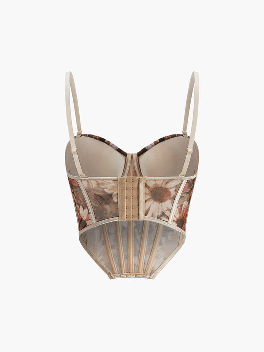 Yvette Women's Floral Corset Top - styled view