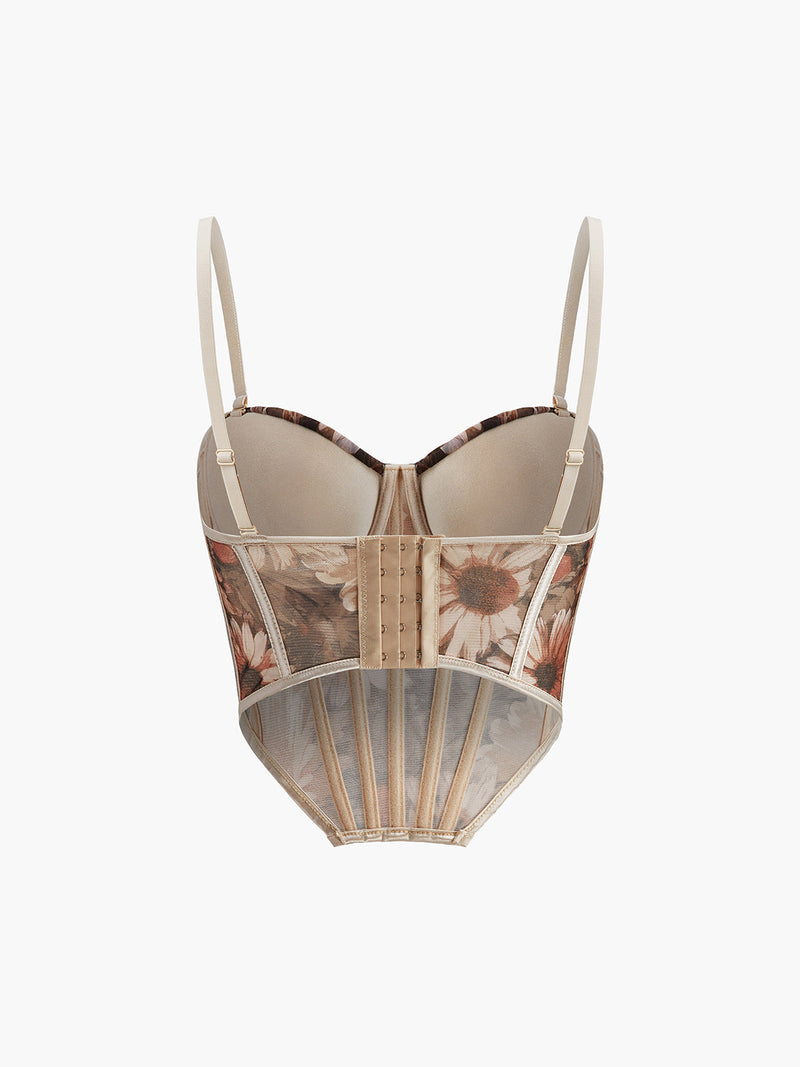 Yvette Women's Floral Corset Top - styled view
