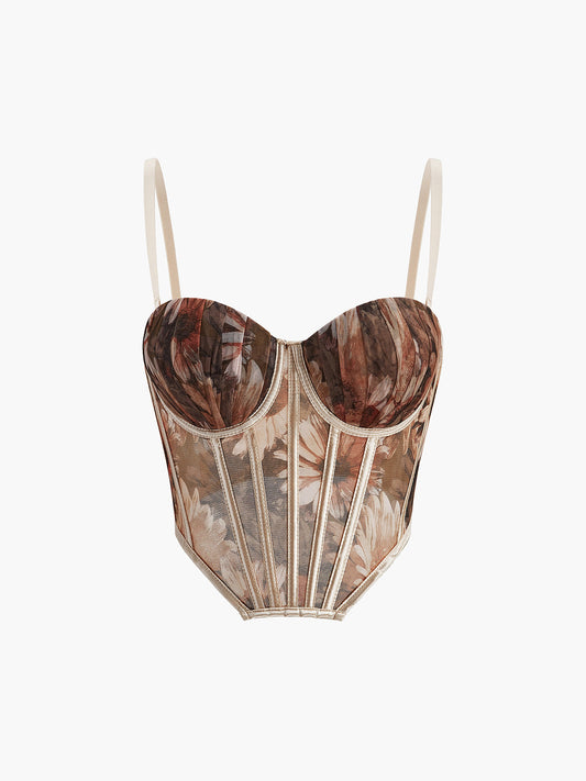 Yvette Women's Floral Corset Top - front view