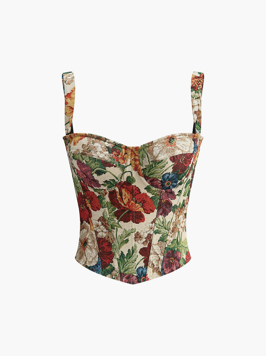 Astrid Women's Floral Corset Top - front view