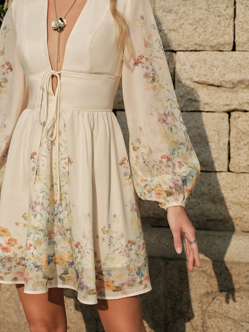 Rosa Women's Floral Dress - fabric and finish detail