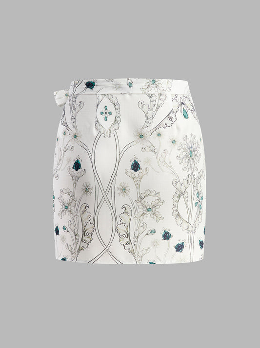 Genevieve Women's Floral Skirt - styled view
