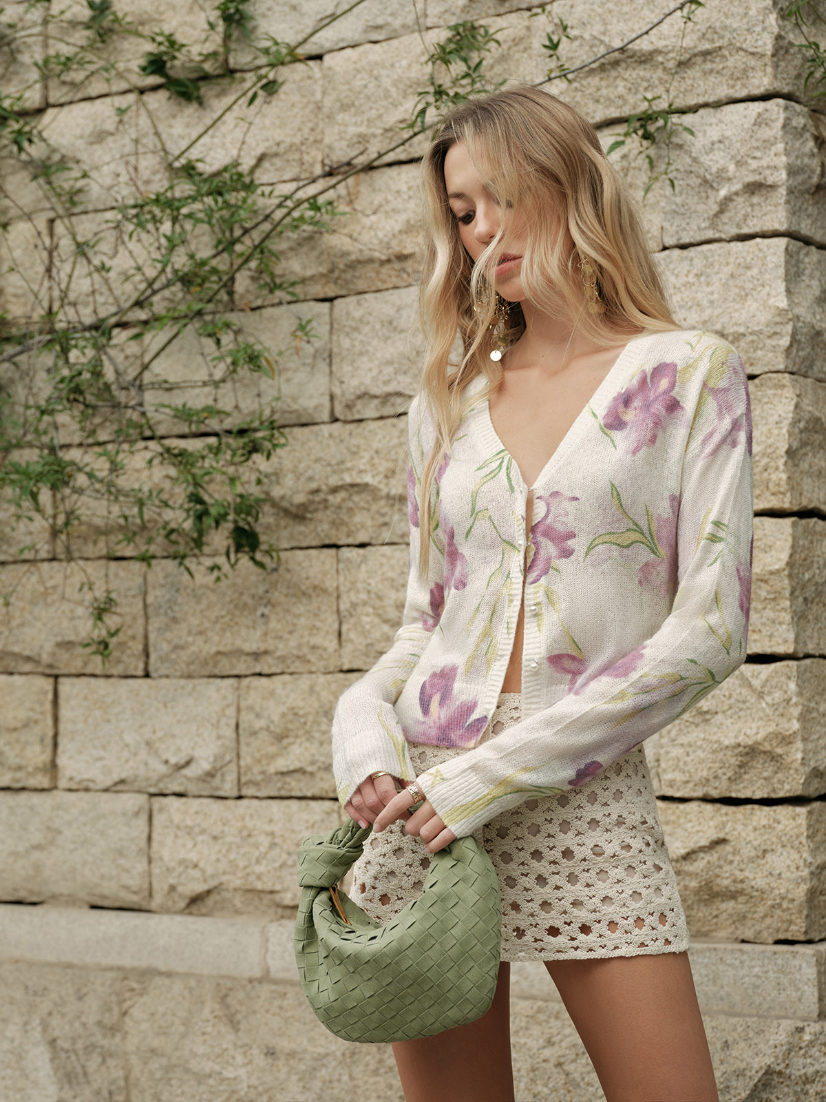 Ulla Women's Floral Cardigan - back view