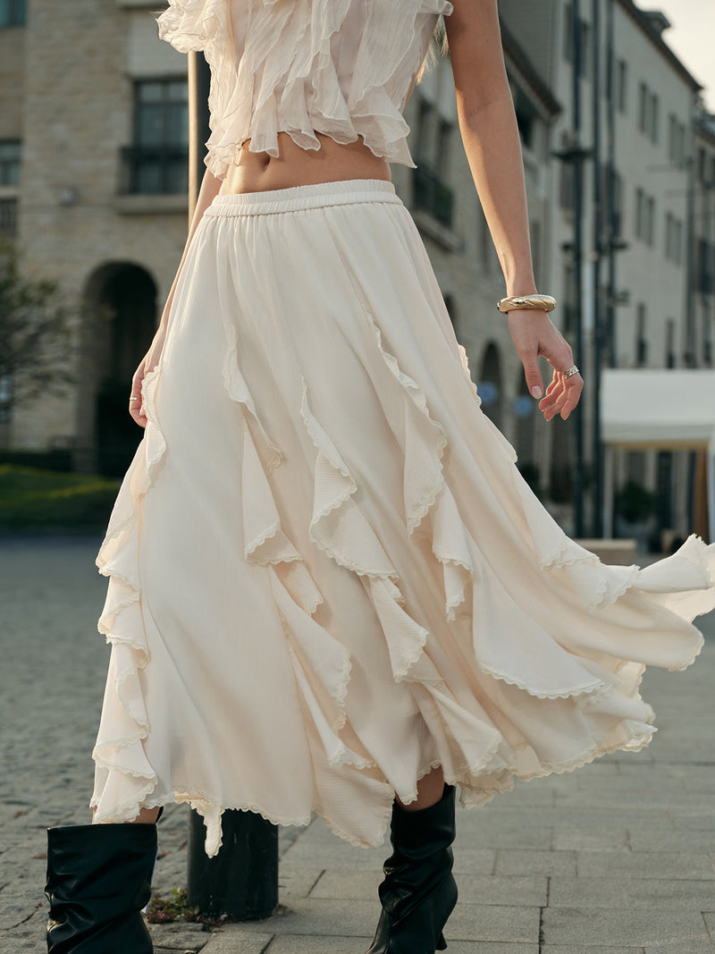 Maya Women's Ruffled Skirt - front view