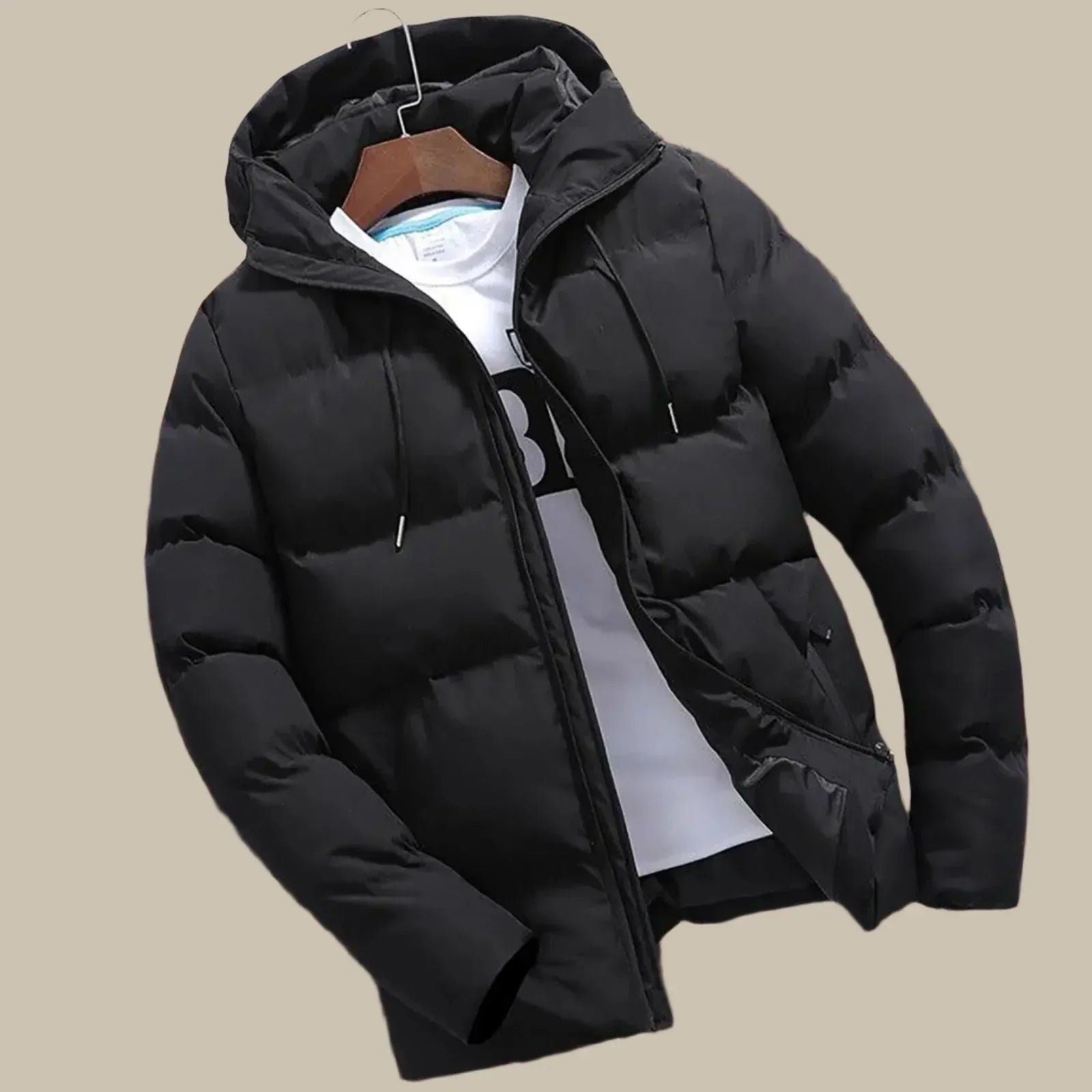 Xavier Men's Puffer Jacket - fabric and finish detail