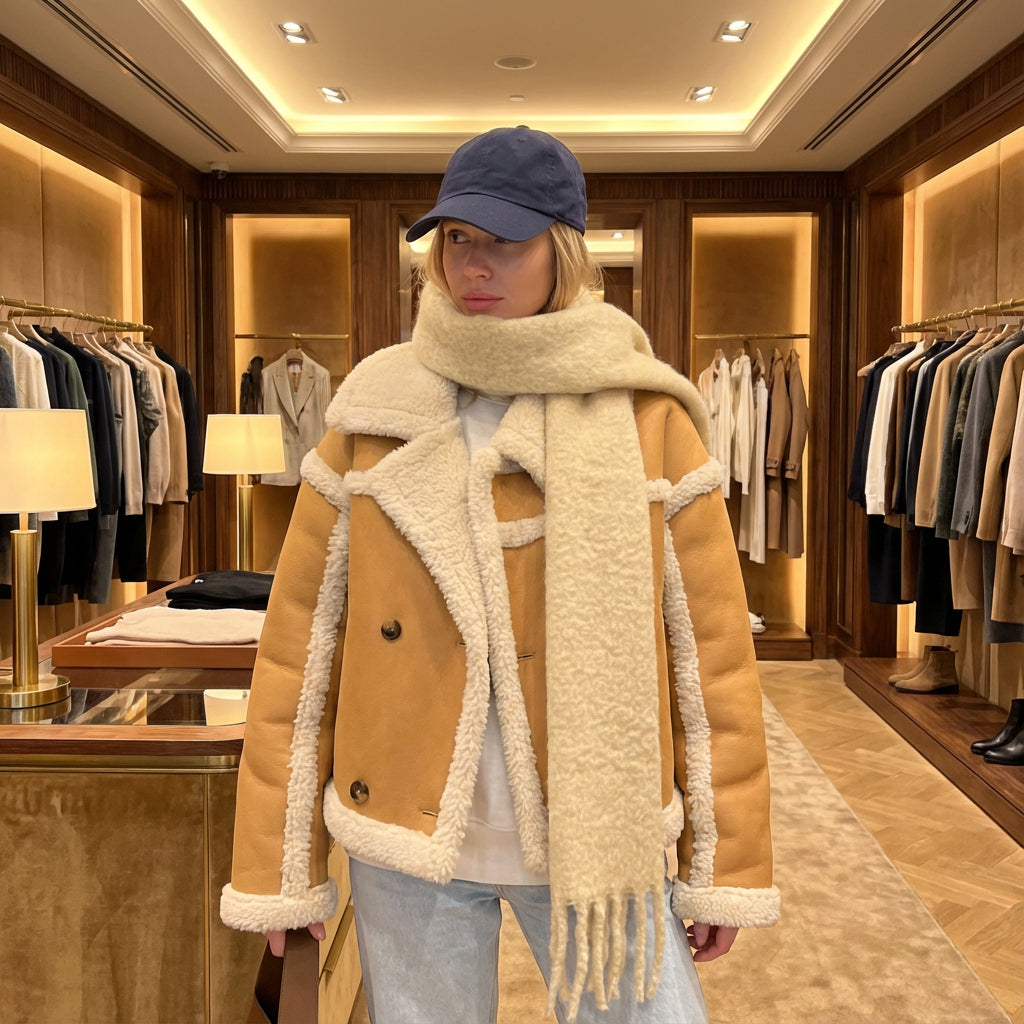 Vail Women's Shearling Jacket | Plush Teddy Texture, Cozy Winter Warmth