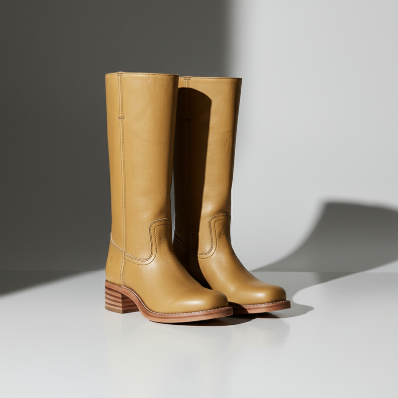 Kira Women's Knee High Boots | Stacked Heel, Classic Round Toe