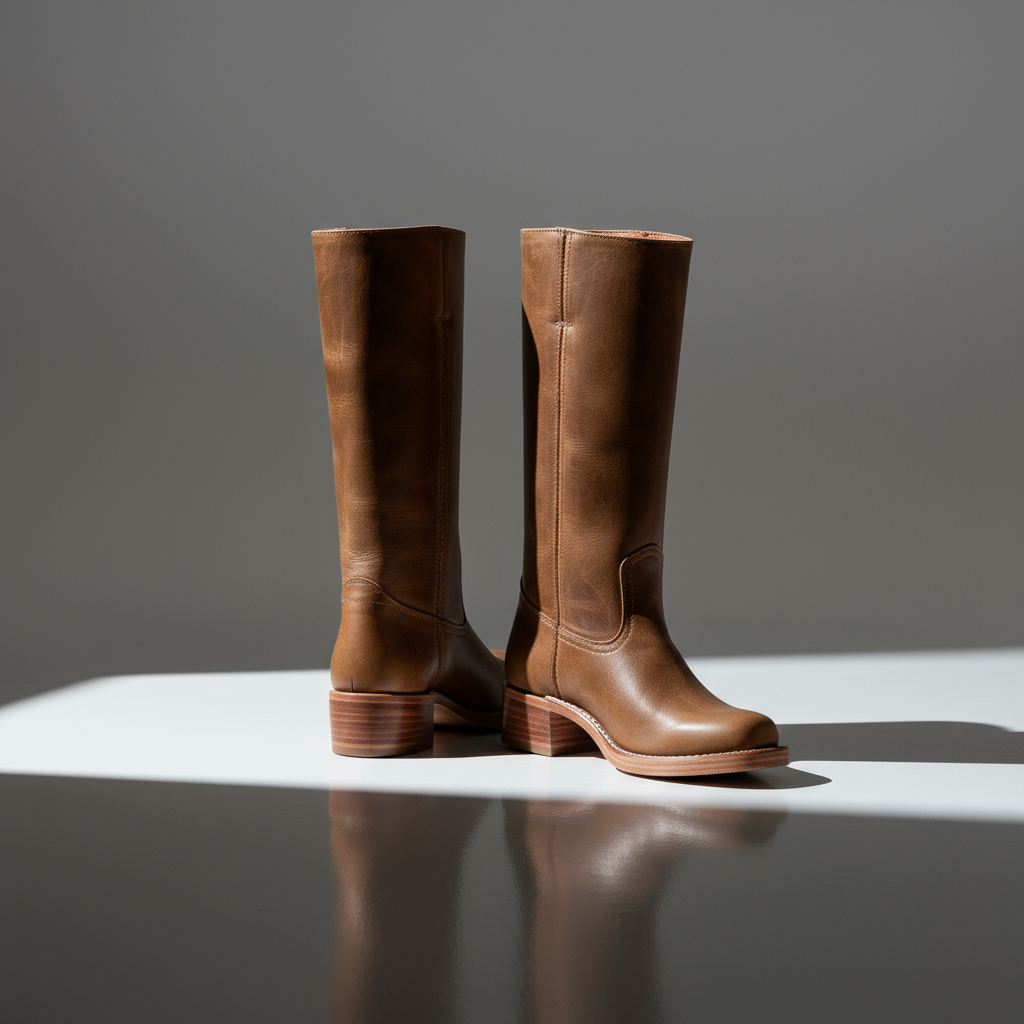 Kira Women's Knee High Boots | Stacked Heel, Classic Round Toe