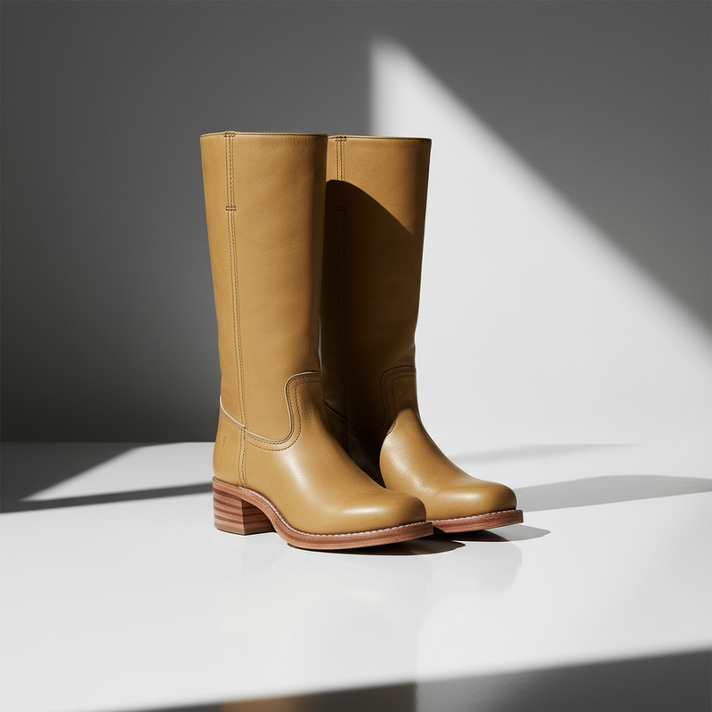 Kira Women's Knee High Boots | Stacked Heel, Classic Round Toe