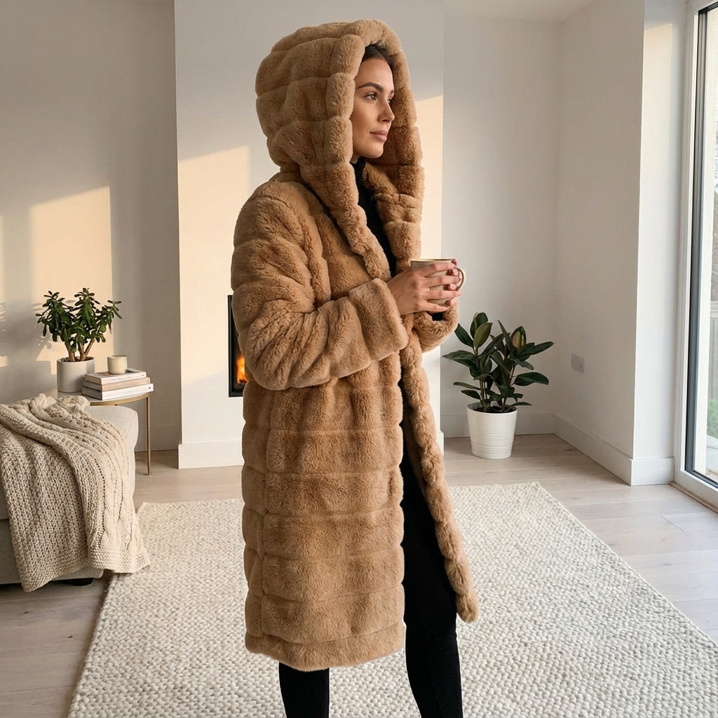 Calla Women's Faux Fur Coat | Elegant Button-Down Design, Winter Essential