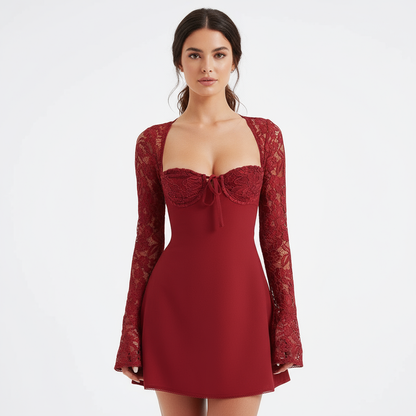 Jasmine Women's Mini Dress | Luxury Floral Lace, Elegant Summer Style
