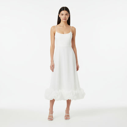 Fiona Women's Midi Dress | Flounce Bustier Design, Elegant Summer Dress