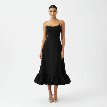 Fiona Women's Midi Dress | Flounce Bustier Design, Elegant Summer Dress