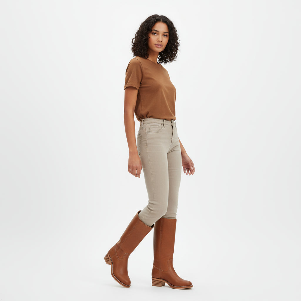 Kira Women's Knee High Boots | Stacked Heel, Classic Round Toe