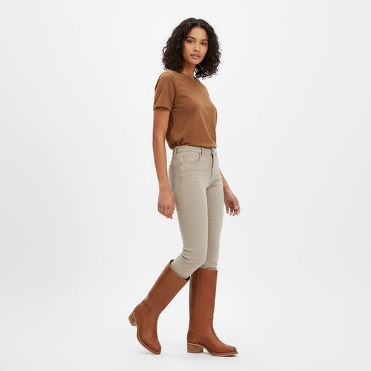 Kira Women's Knee High Boots | Stacked Heel, Classic Round Toe