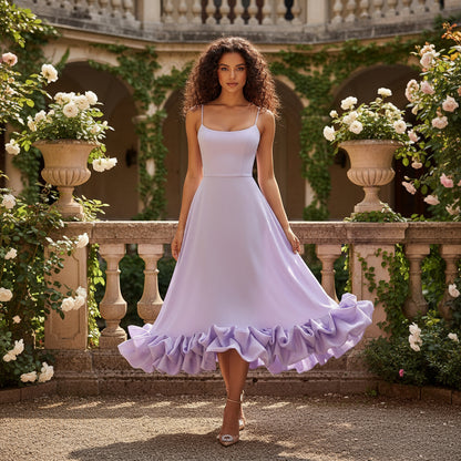 Fiona Women's Midi Dress | Flounce Bustier Design, Elegant Summer Dress