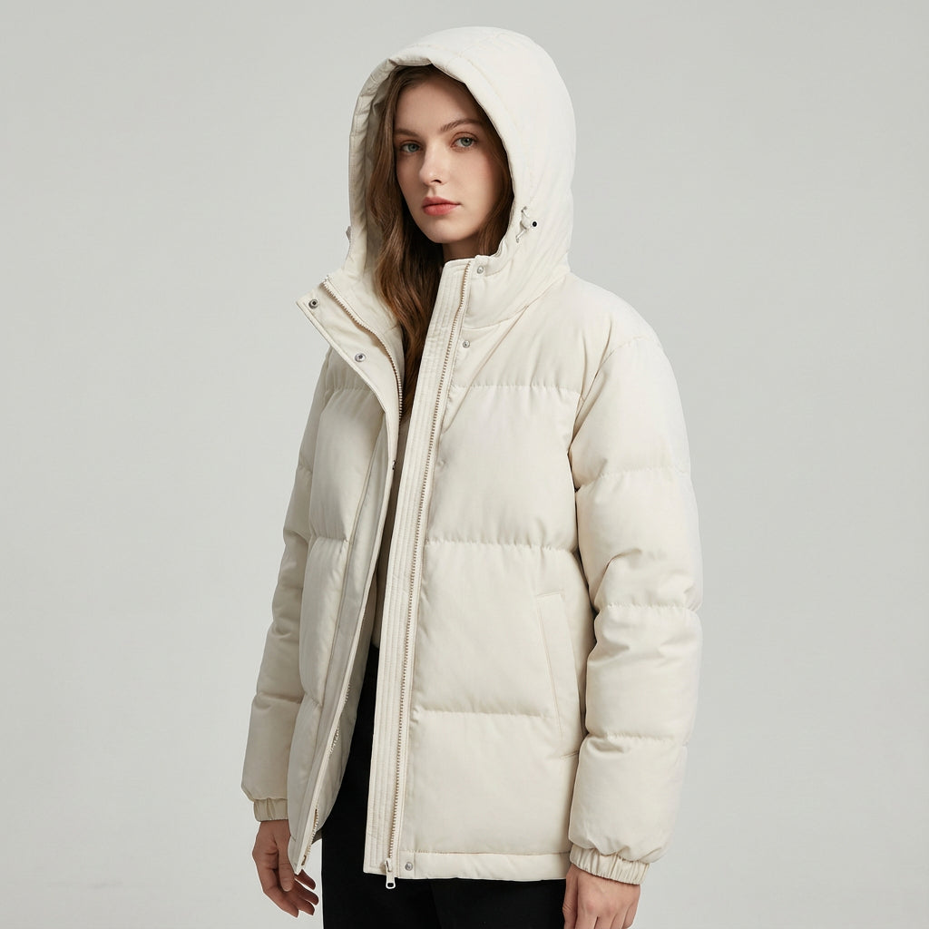 Doudoune noire pour femmes Cleo | Isolée avec capuche, veste d'hiver élégante