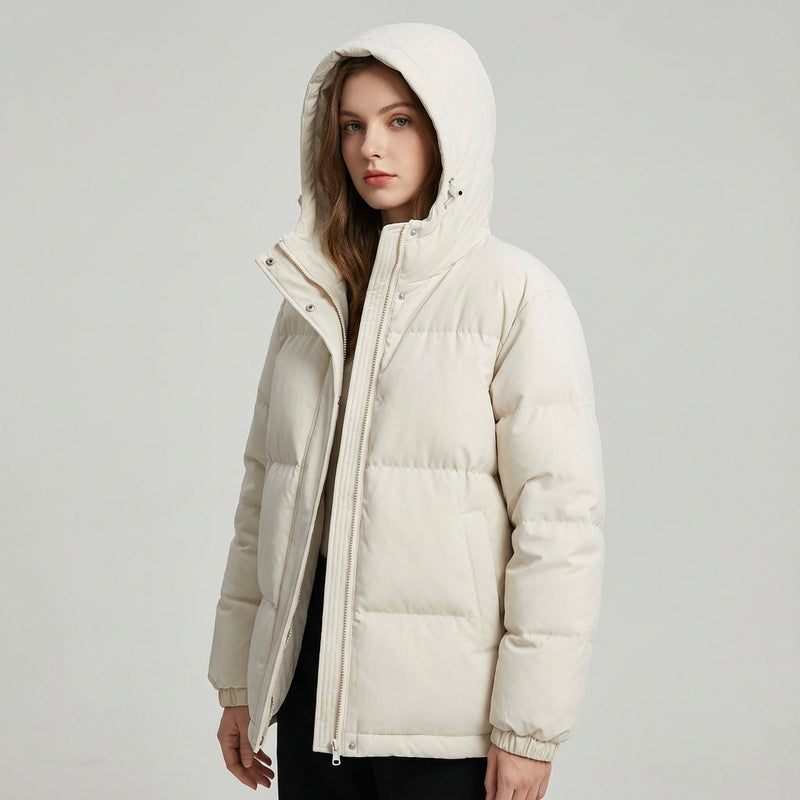 Doudoune noire pour femmes Cleo | Isolée avec capuche, veste d'hiver élégante