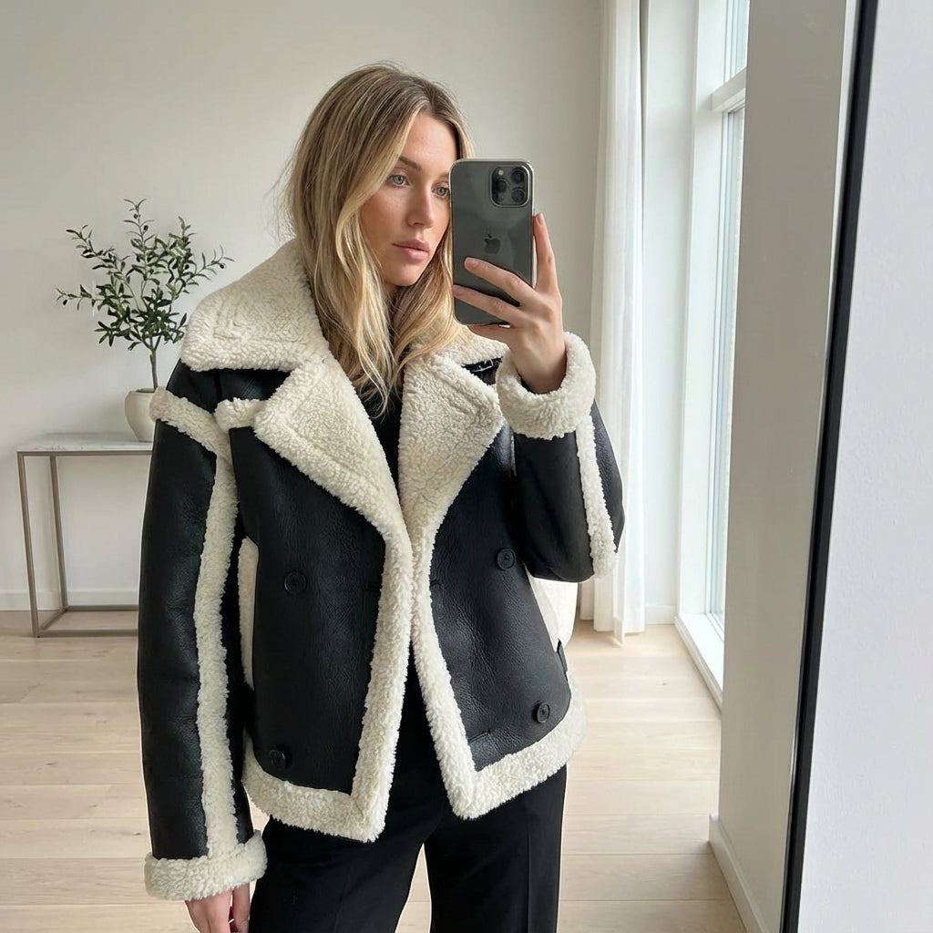 Vail Women's Shearling Jacket | Plush Teddy Texture, Cozy Winter Warmth