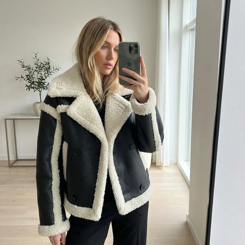 Vail Women's Shearling Jacket | Plush Teddy Texture, Cozy Winter Warmth