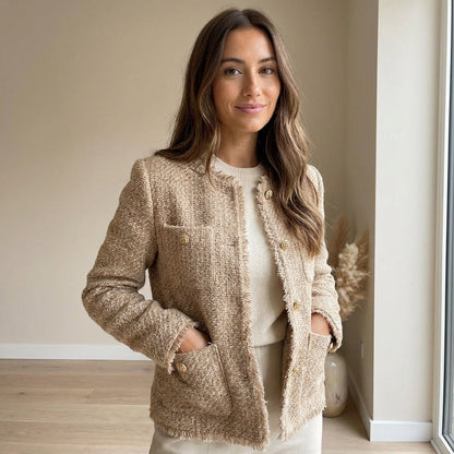 Rowena Women's Jacket | Classic Tweed, Elegant Button-Down Style