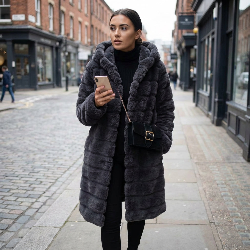 Calla Women's Faux Fur Coat | Elegant Button-Down Design, Winter Essential