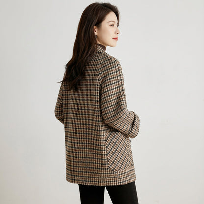 Mia Women's Coat | Vintage Checked, Double-Breasted