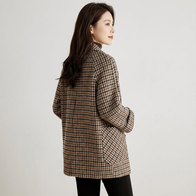 Mia Women's Coat | Vintage Checked, Double-Breasted